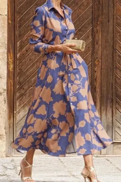 Robe chemise midi fleurie