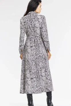 Robe chemise midi manche longue casual