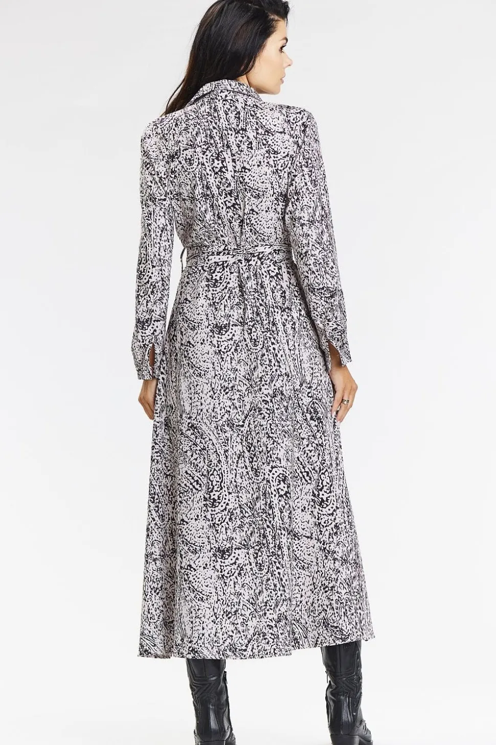 Robe chemise midi manche longue casual