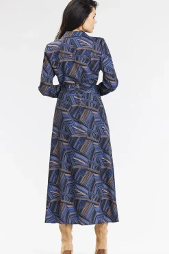 Robe chemise midi manche longue casual