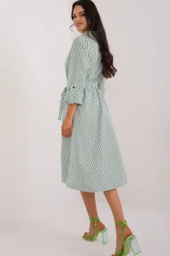 Robe chemise midi manches longues