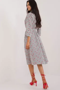Robe chemise midi manches longues