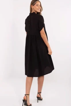 Robe chemise midi noire casual