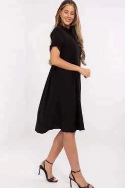 Robe chemise midi noire casual