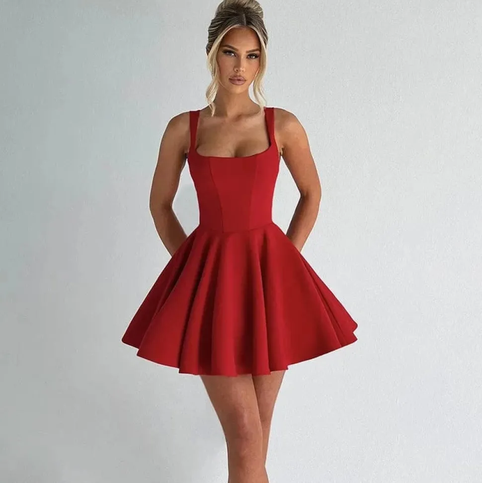 Robe corset courte évasée
