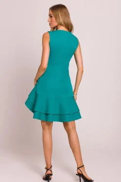 Robe courte asymétrique sans manches