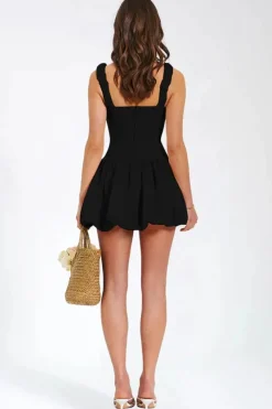 Robe courte babydoll à bretelles