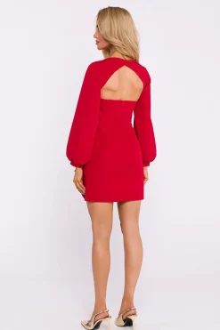 Robe courte dos nu manche longue