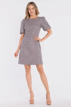 Robe courte grise casual manches courtes