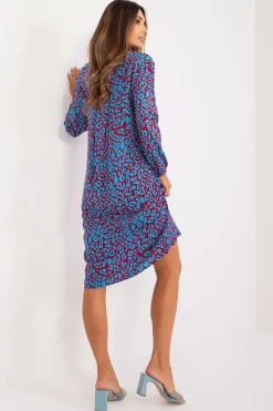 Robe courte multicolore manches longues
