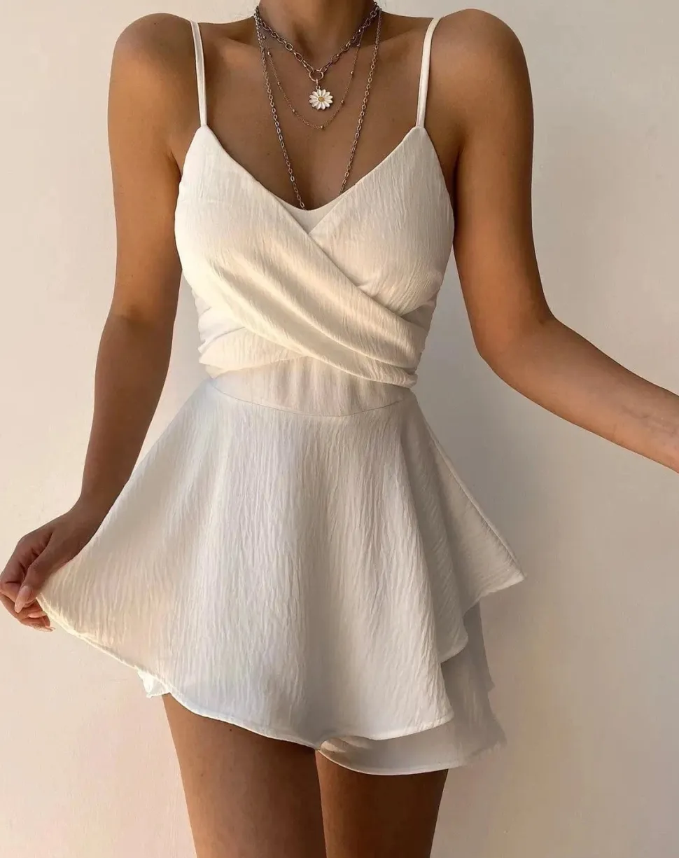 Robe courte été drapée fluide