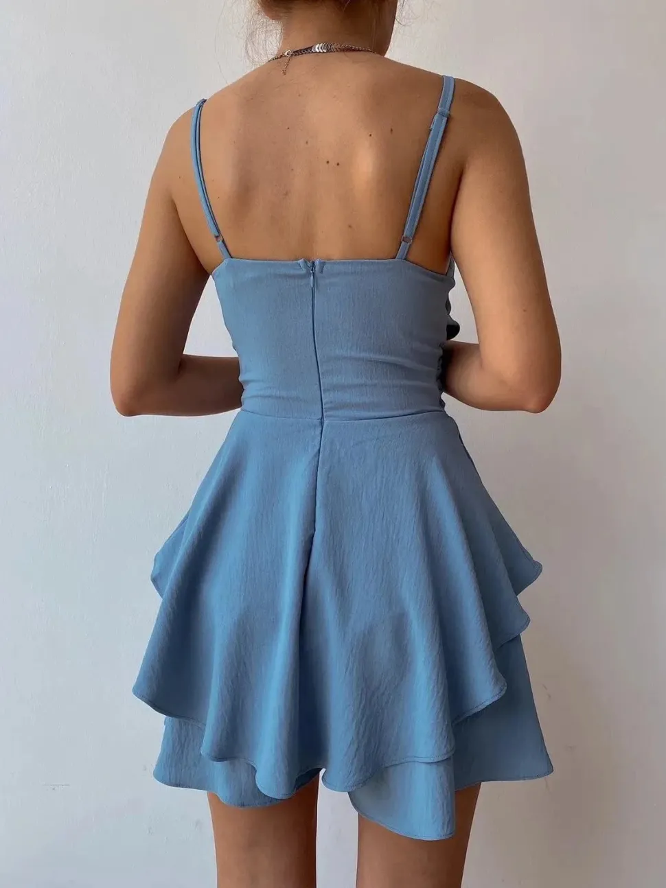 Robe courte été drapée fluide