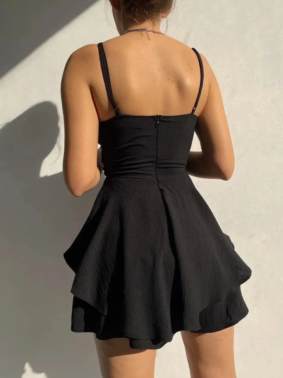 Robe courte été drapée fluide