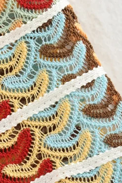 Robe crochet multicolore longue