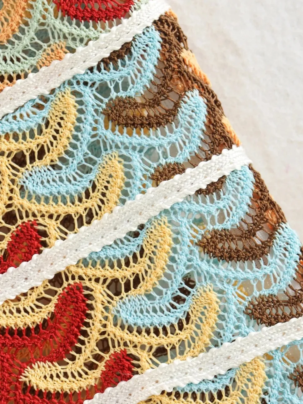 Robe crochet multicolore longue