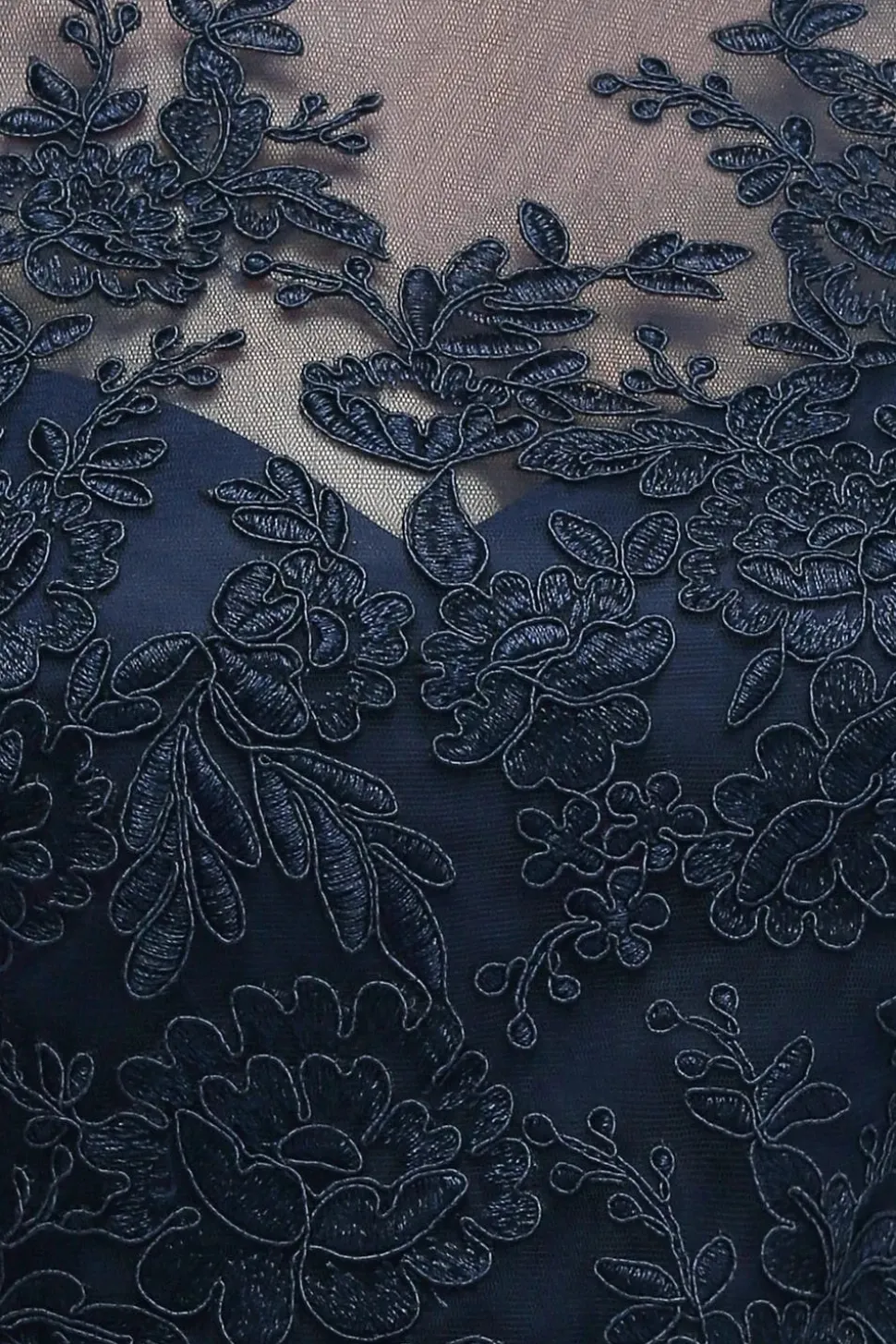 Robe de bal bleue longue en dentelle