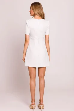 Robe de cocktail blanche habillée courte chic
