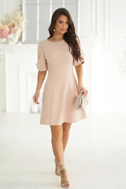 Robe de cocktail courte manches coupées