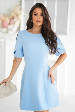 Robe de cocktail courte manches coupées