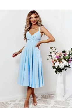 Robe de cocktail midi chic évasée