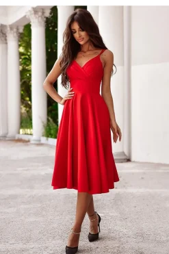 Robe de cocktail midi chic évasée