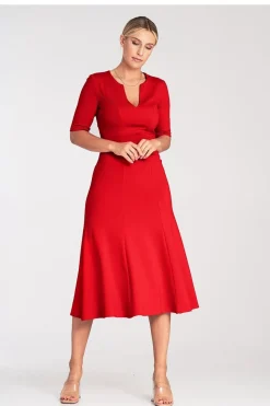 Robe de cocktail midi évasée