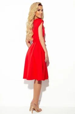 Robe de cocktail rouge courte évasée