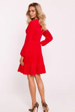 Robe de cocktail veloutée à manches longues
