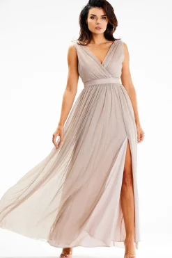 Robe de demoiselle d'honneur beige