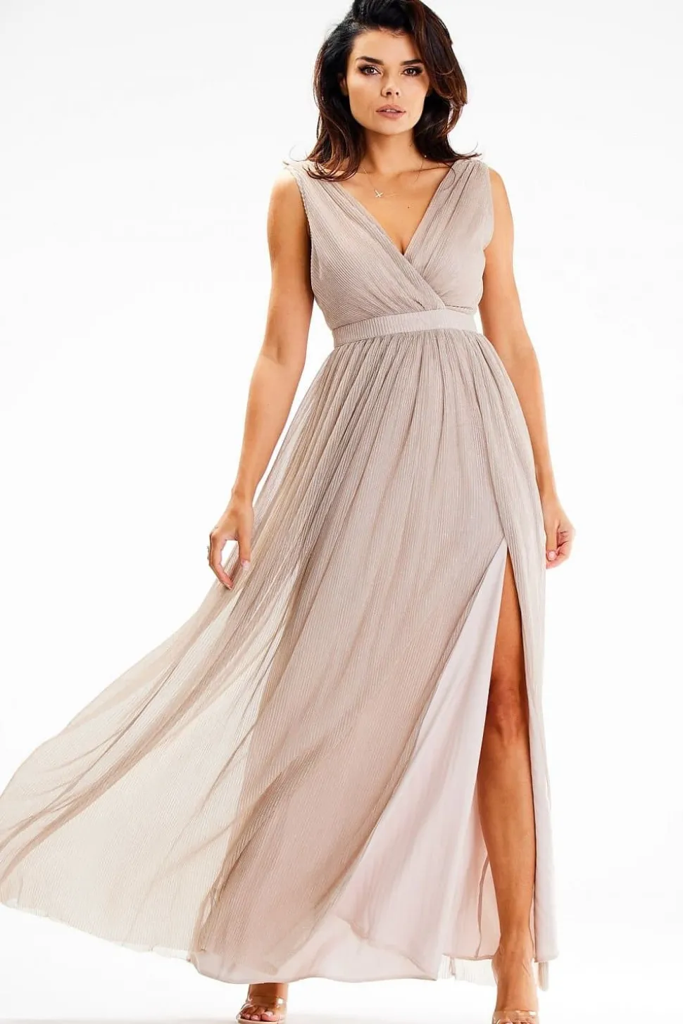 Robe de demoiselle d'honneur beige