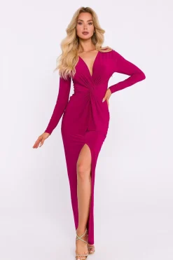 Robe de gala chic longue fendue