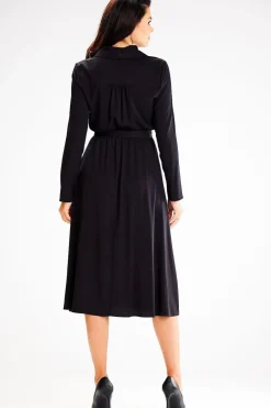 Robe de jour noire manche longue