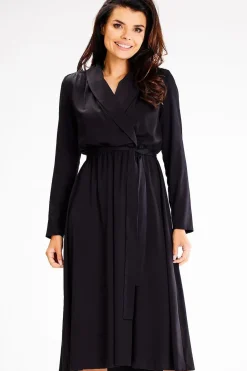 Robe de jour noire manche longue