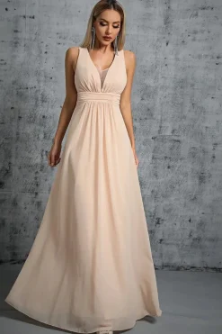 Robe demoiselle d'honneur beige crème