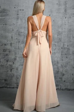 Robe demoiselle d'honneur beige crème
