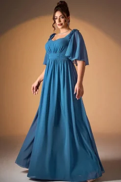 Robe demoiselle d'honneur bleue grande taille