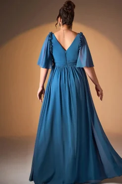 Robe demoiselle d'honneur bleue grande taille