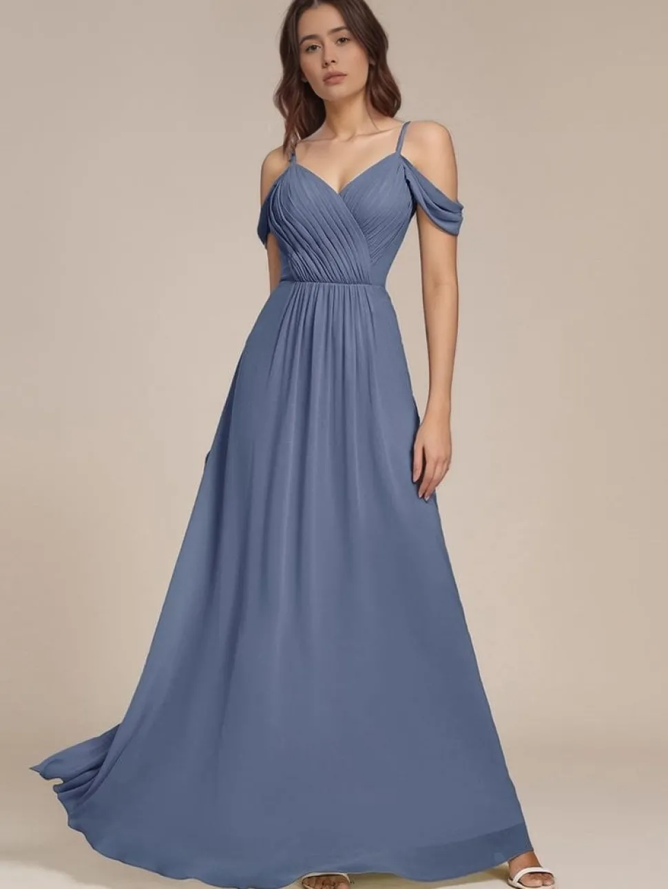 Robe demoiselle d'honneur bleue dos nu