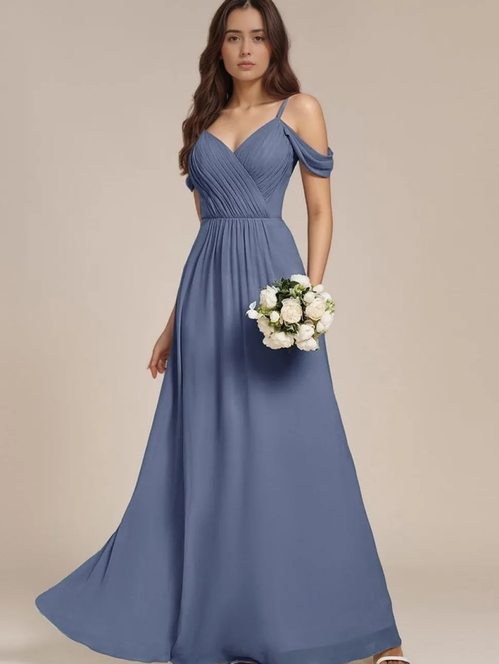 Robe demoiselle d'honneur bleue dos nu