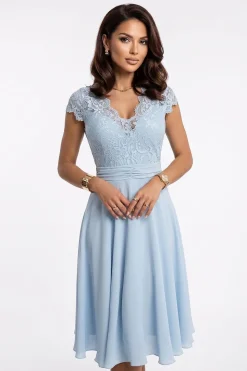 Robe demoiselle d'honneur bleue courte