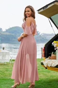 Robe demoiselle d'honneur bohème transparente