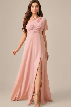 Robe demoiselle d'honneur chic rose poudré