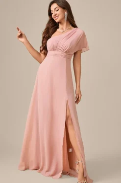 Robe demoiselle d'honneur chic rose poudré