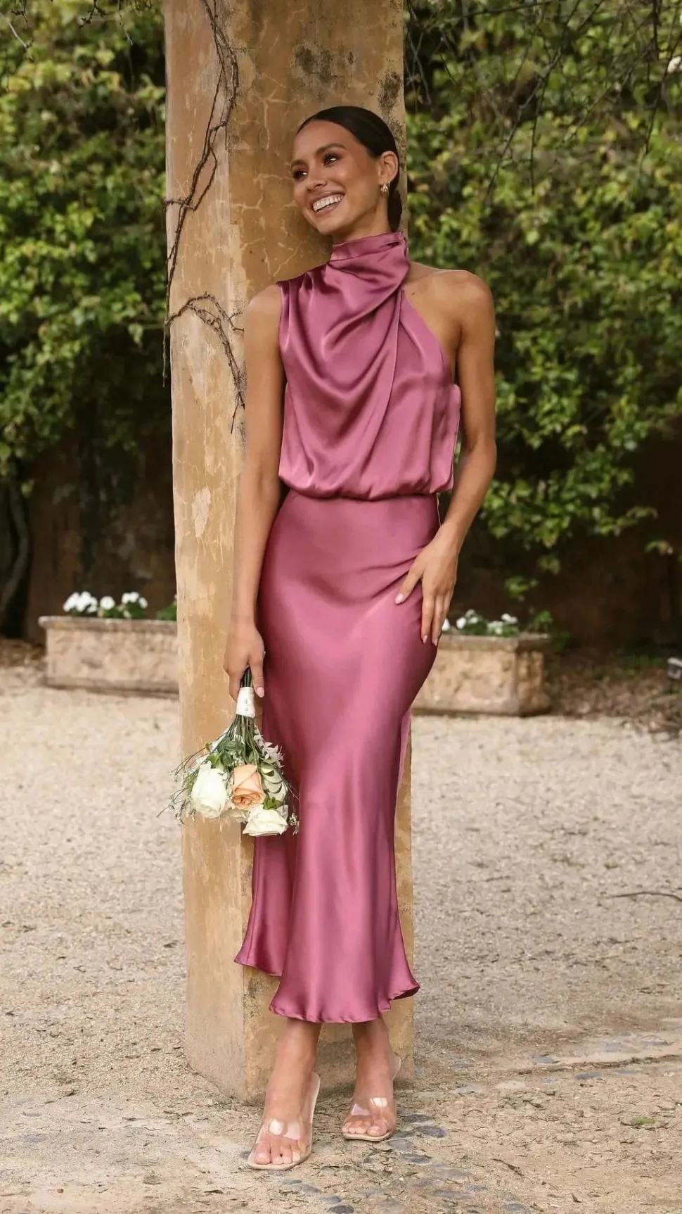 Robe demoiselle d'honneur chic midi