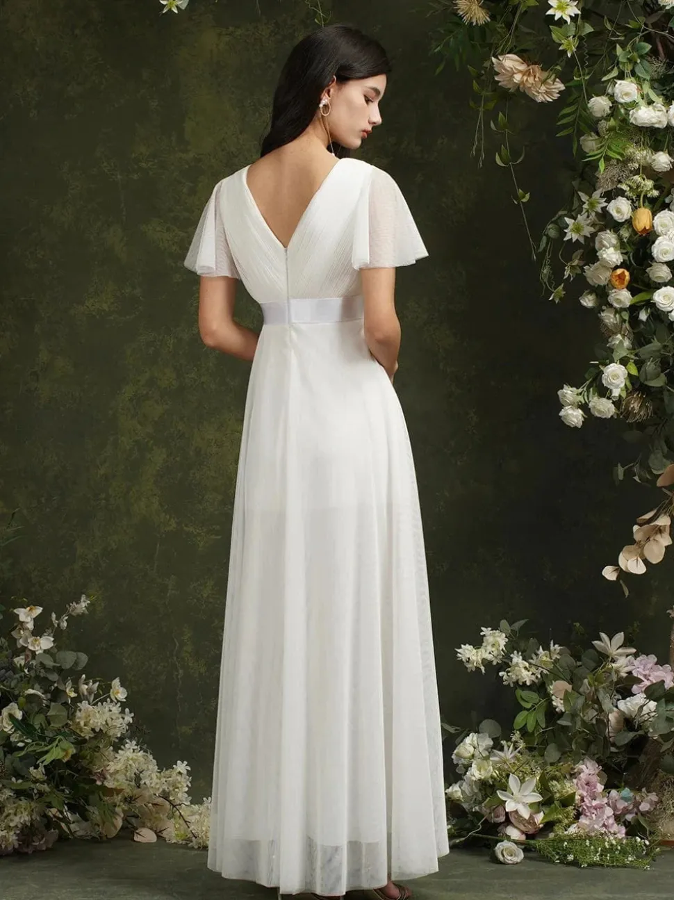 Robe demoiselle d'honneur chic blanche
