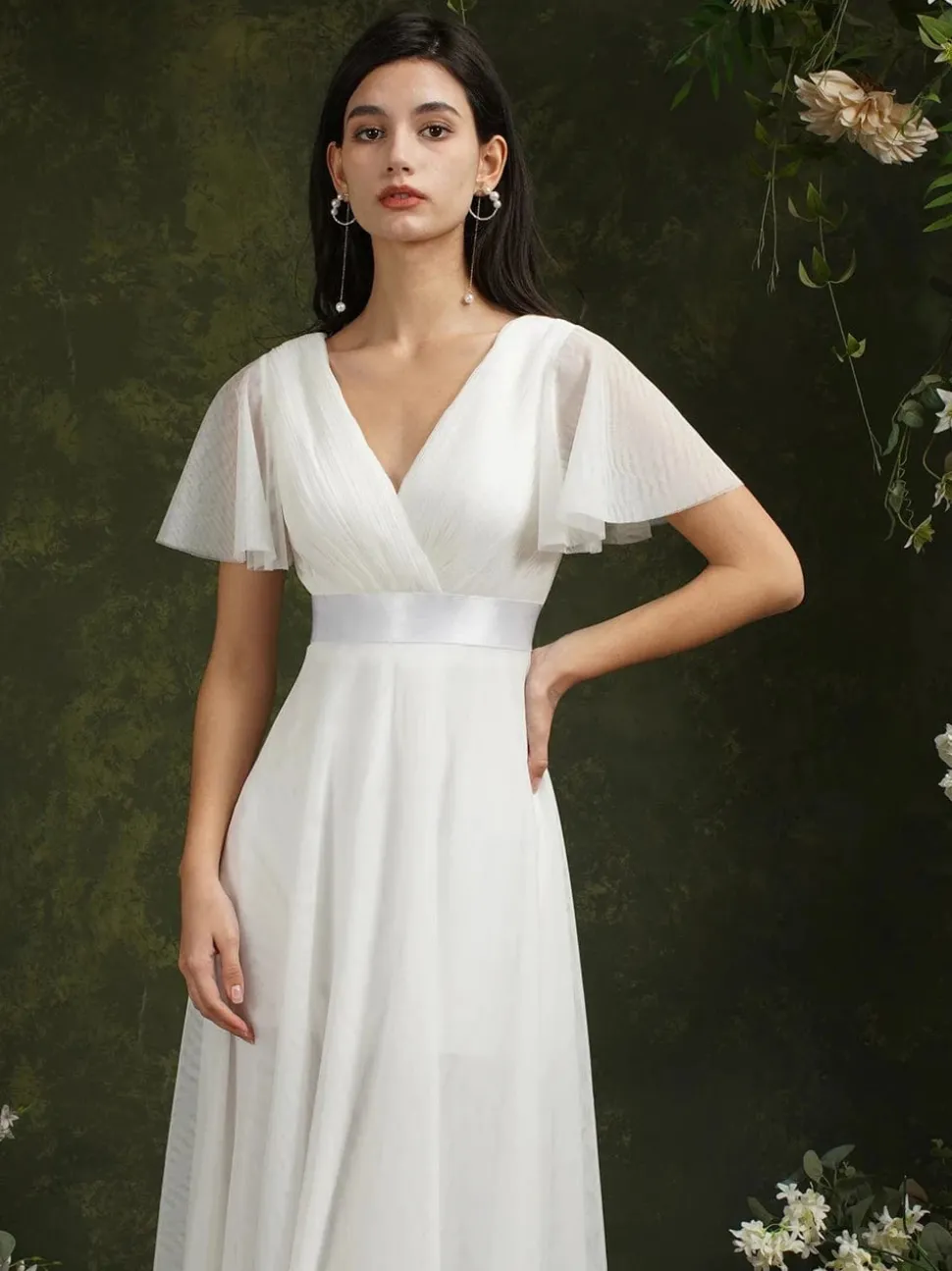 Robe demoiselle d'honneur chic blanche