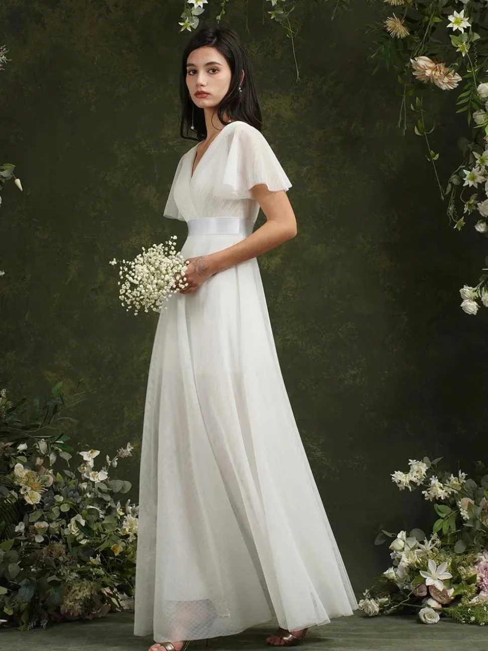 Robe demoiselle d'honneur chic blanche