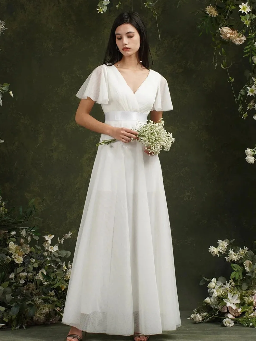 Robe demoiselle d'honneur chic blanche