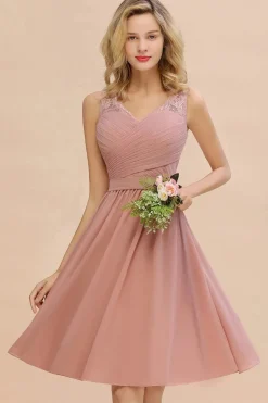 Robe demoiselle d'honneur chic rose poudré