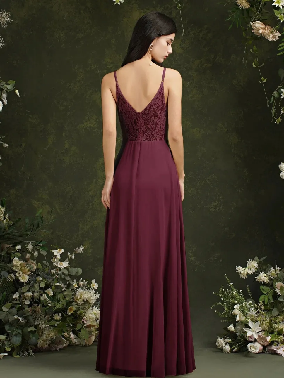 Robe demoiselle d'honneur chic dos dentelle